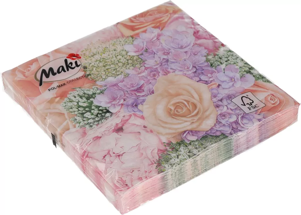 SERWETKA PAP 3W 330X330 KWIATY PASTEL PM OP20SZT - tantis.pl