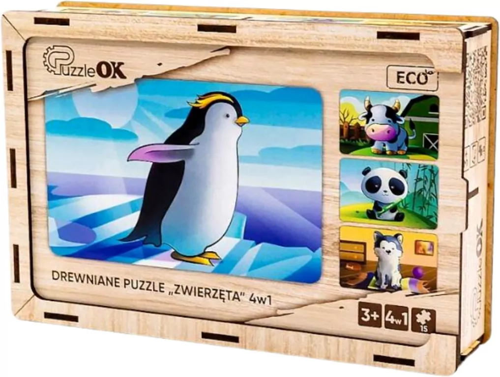Puzzle drewniane 4w1 zwierzęta - tantis.pl