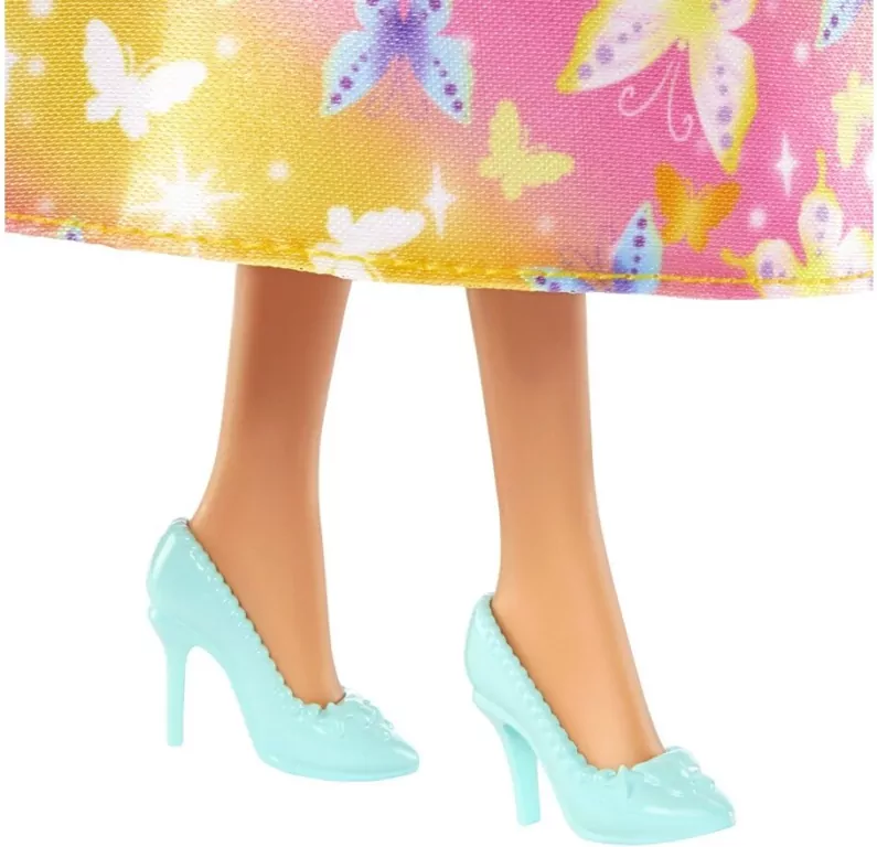 Mattel. Barbie Księżniczka, żółto różowy strój HRR09 - tantis.pl