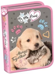 Piórnik dwuklapkowy bez wyposażenia CAT & DOG