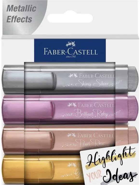Faber-Castell. Zakreślacz metaliczny, 4 kolory - tantis.pl