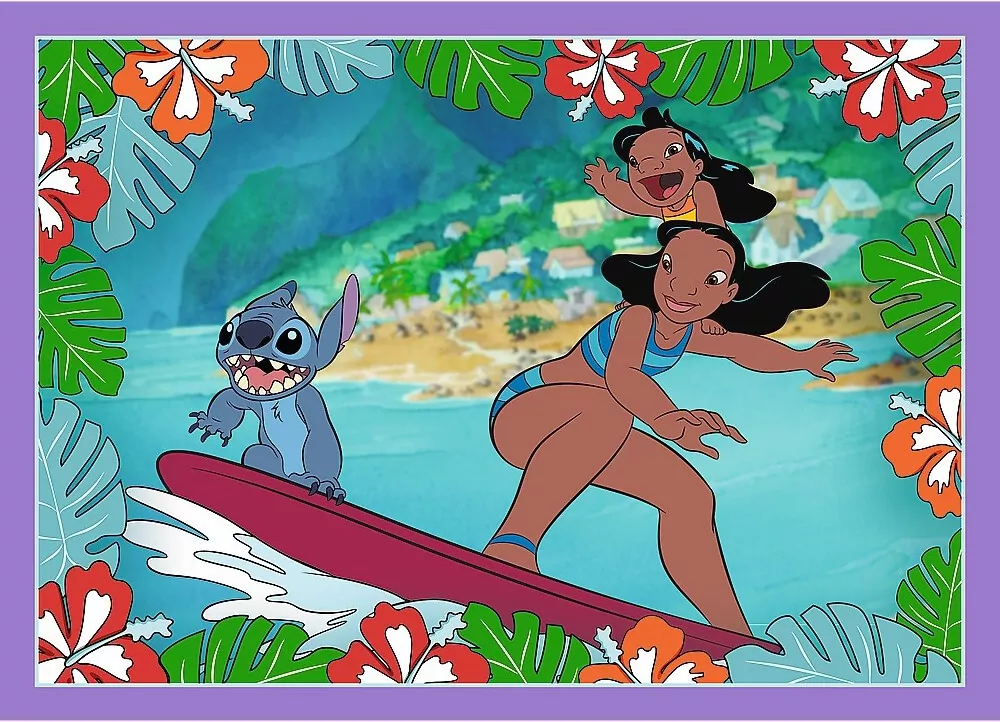 Trefl. Puzzle 4w1. Szalony dzień Lilo & Stitch - tantis.pl