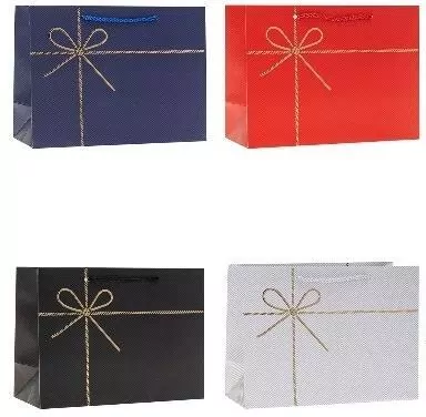 Torebka ozdobna 24x18x8cm hot-stamp mix ROZETTE. 1 sztuka - tantis.pl