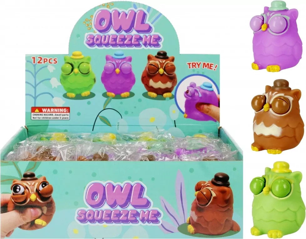 Zabawka wyciskana Sowa 7cm p12 531495 Mega Creative - tantis.pl