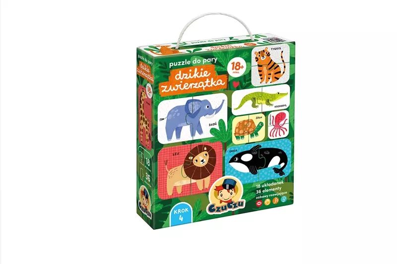 CzuCzu. Puzzle do pary. Dzikie zwierzątka 18m+ - tantis.pl