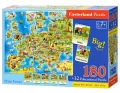 Mapa Europy z quizem. Puzzle 180 - tantis.pl