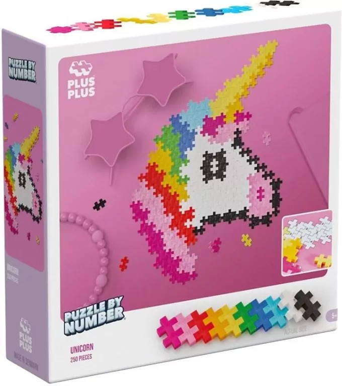 Puzzle by numbers- Jednorożec. Klocki Plus-Plus - tantis.pl