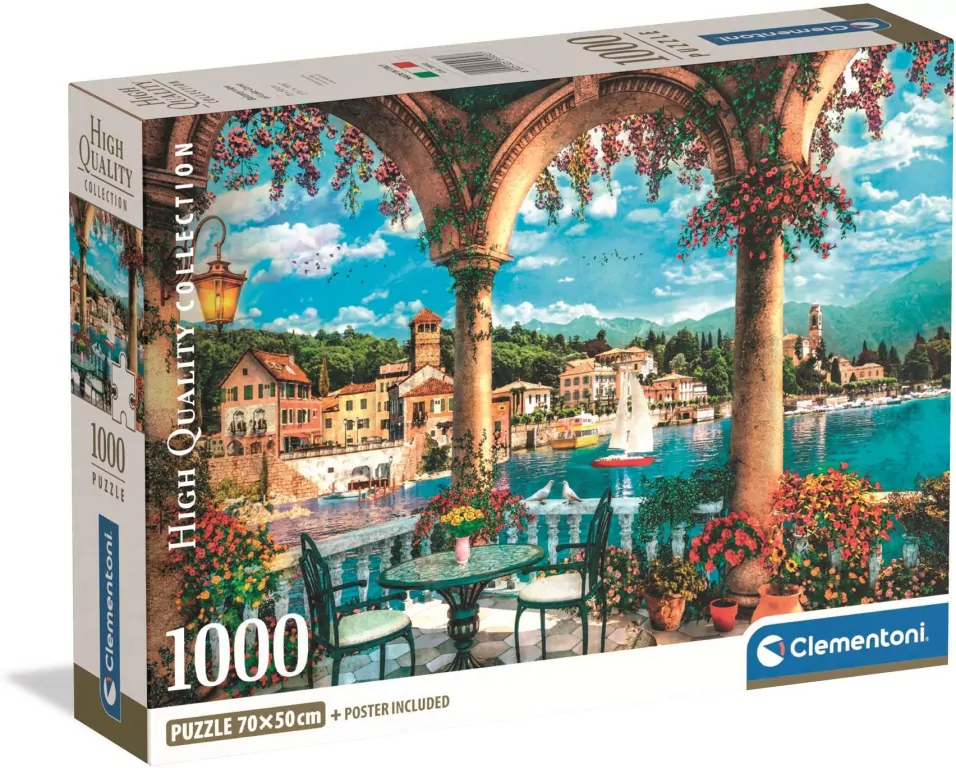 Puzzle 1000 COMPACT Balcony view of Lake Como - tantis.pl