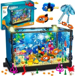 Klocki akwarium z rybami światło 725el