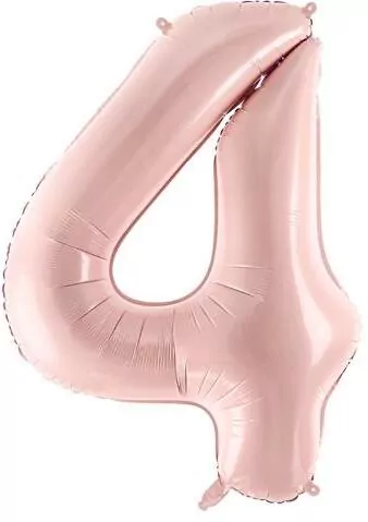 Balon foliowy cyfra 4 72cm jasny różowy - tantis.pl