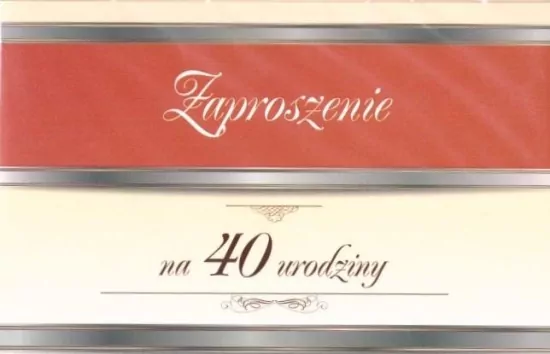 Zaproszenie Urodziny 40 ZT07