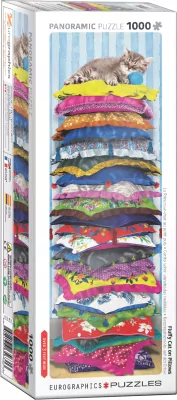 Puzzle 1000 panoramic Fluffy Kitty on Pillows 6010-5631
