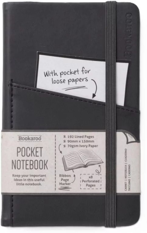 Notatnik A6. Bookaroo. Journal Pocket. Czarny - tantis.pl