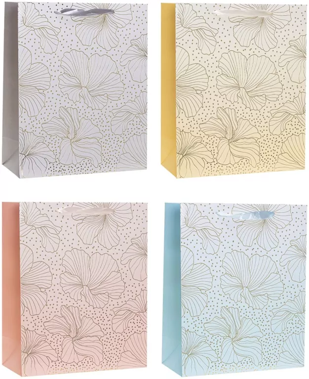 Torebka ozdobna 26x23x12cm hot-stamp mix ROZETTE. 1 sztuka - tantis.pl