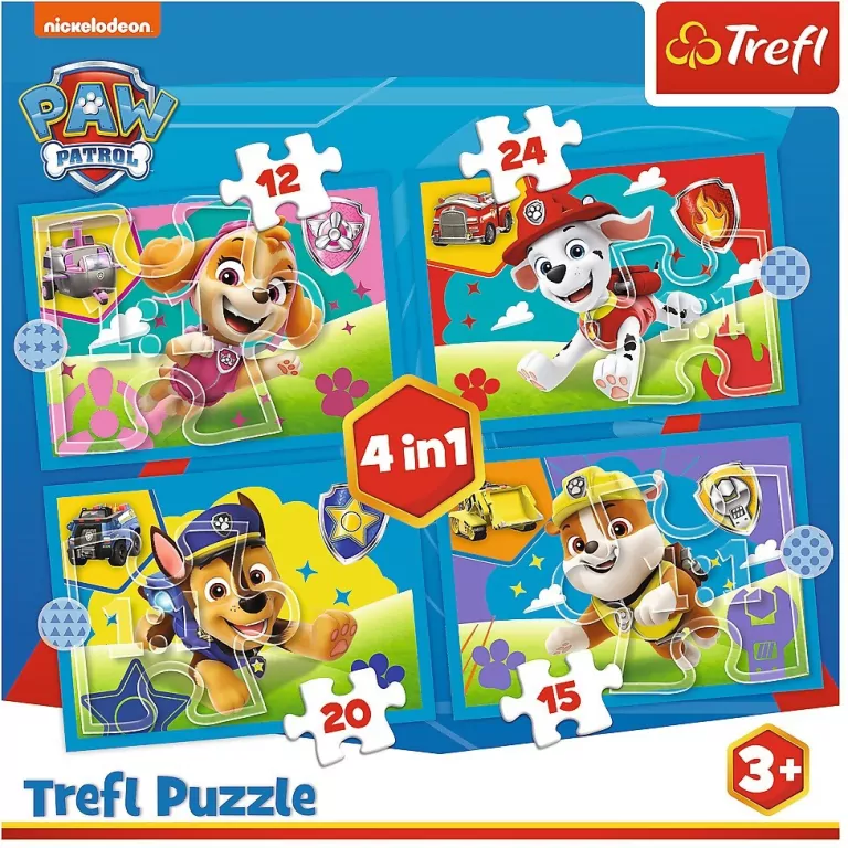 Biegnące Pieski. Puzzle 4w1 - tantis.pl