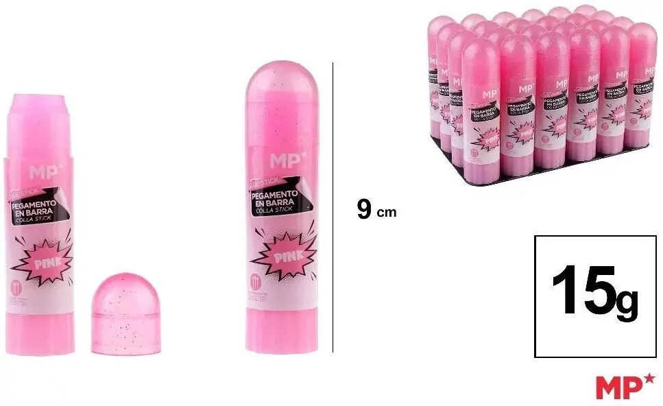 Klej w sztyfcie różowy 15g. 24 sztuki - tantis.pl