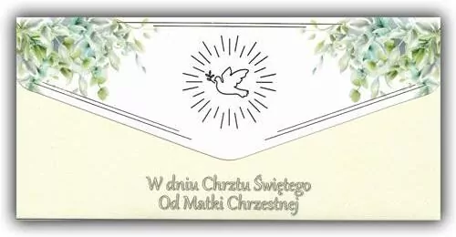 Karnet-koperta Chrzest od Matki Chrzestnej - tantis.pl