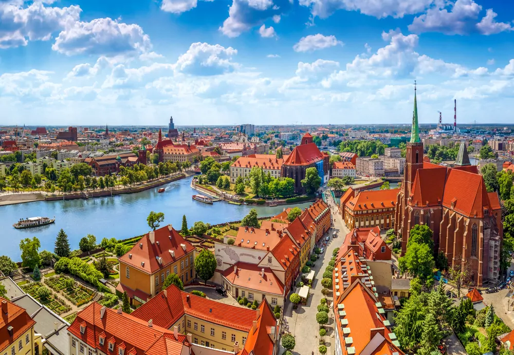 Puzzle 1000 Aearial View Of Wroclaw Poland - tantis.pl