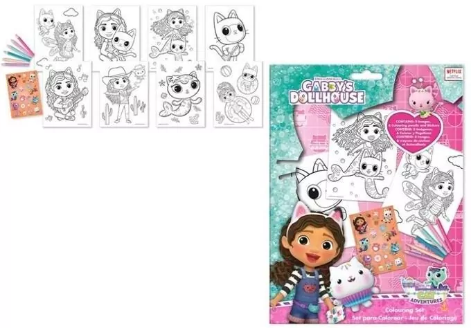 Zestaw do kolorowania z naklejkami Koci Domek Gabi - tantis.pl