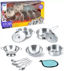 Metalowy zestaw garnków dla dzieci