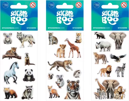 Naklejki dzikie zwierzęta Mix