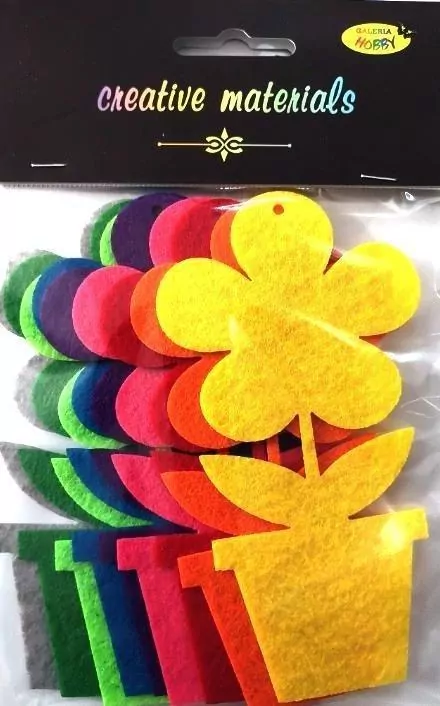 Kwiat w doniczce z filcu 7x12,5cm - tantis.pl