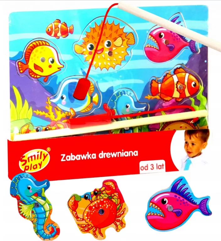 Układanka drewniana. Łowienie rybek - tantis.pl