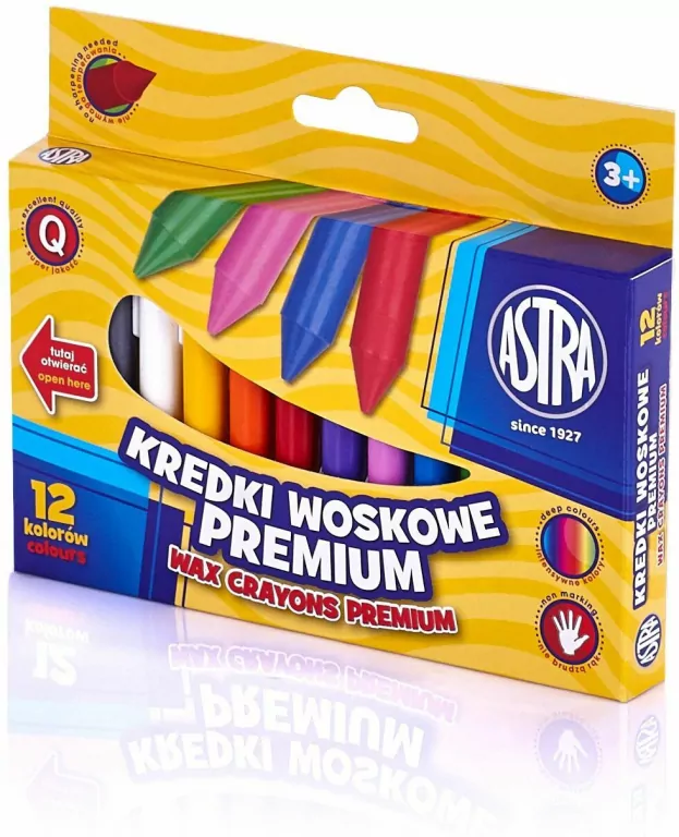 Kredki Woskowe Premium 12 kolorów - tantis.pl