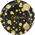 Talerze papierowe. Glam Party, czarne - tantis.pl