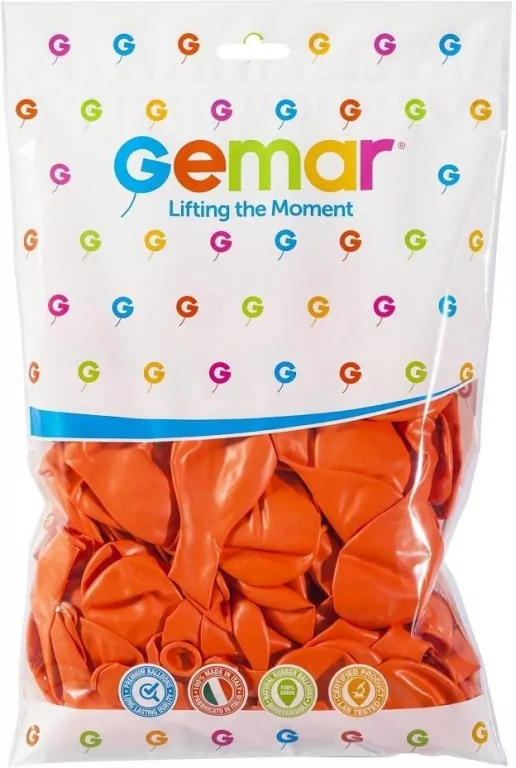 Balony Gemar pastelowe pomarańczowe 21cm 100szt - tantis.pl