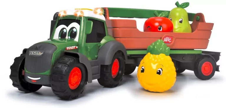 ABC Owocowy traktor z przyczepą 30cm - tantis.pl