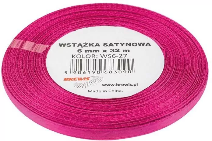 Wstążka satynowa purpura 6mmx32m - tantis.pl