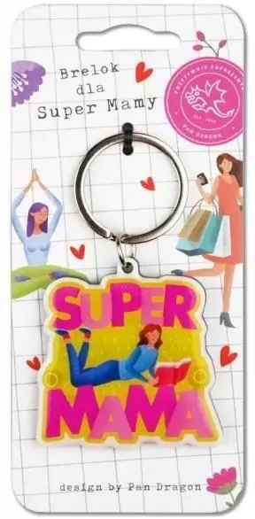 Brelok metalowy Super Mama - tantis.pl