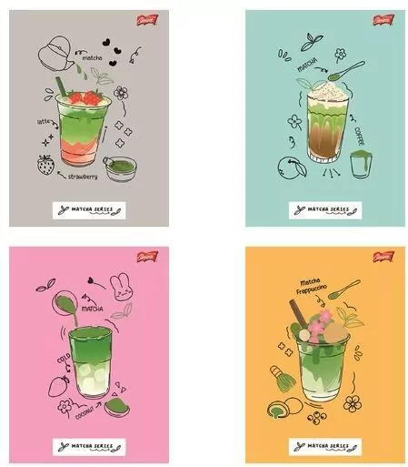 Zeszyt A4/32K linia dwukolorowa Matcha Mood(15szt) - tantis.pl