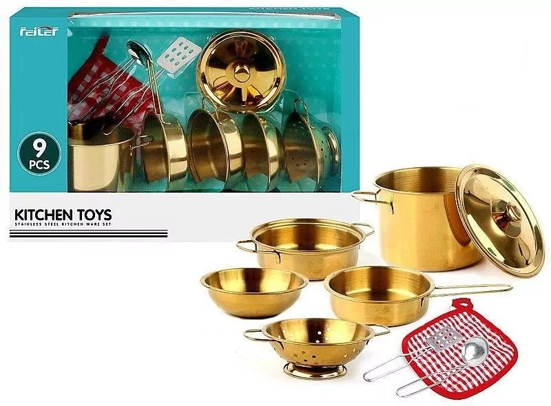 Zestaw metalowych garnków 36,5x11x23,5cm - tantis.pl