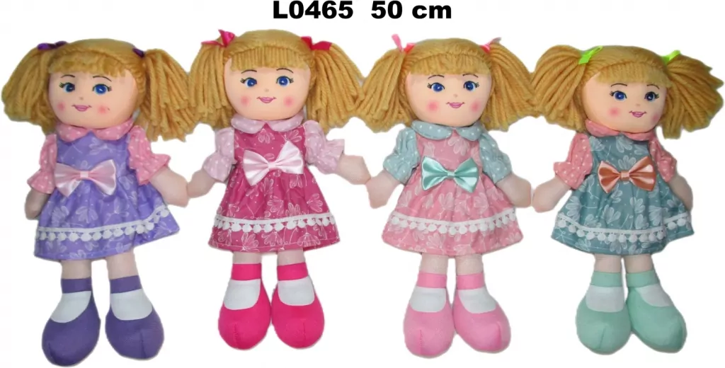 LALKA SZMACIANA 50CM SUKIENKA W KWIATY ROZ SA - tantis.pl