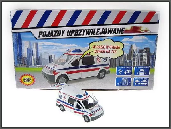 Karetka pogotowia. Van z głosem 14cm - tantis.pl