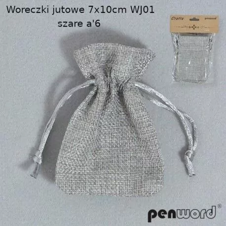 Woreczki jutowe 7x10cm. Szare - tantis.pl
