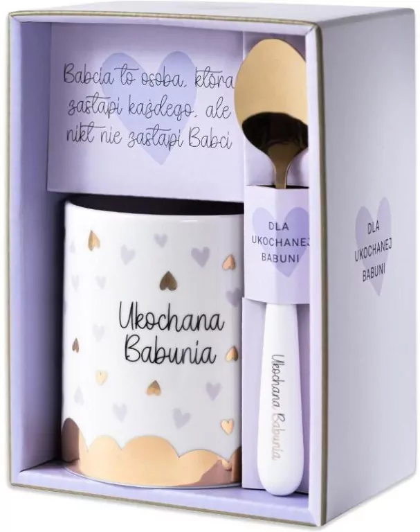 Zestaw Kubek+Łyżka dla Babci - Ukochana Babunia - tantis.pl