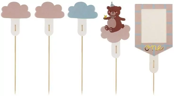 Toppery na tort Miś mix 12-14cm 5szt - tantis.pl