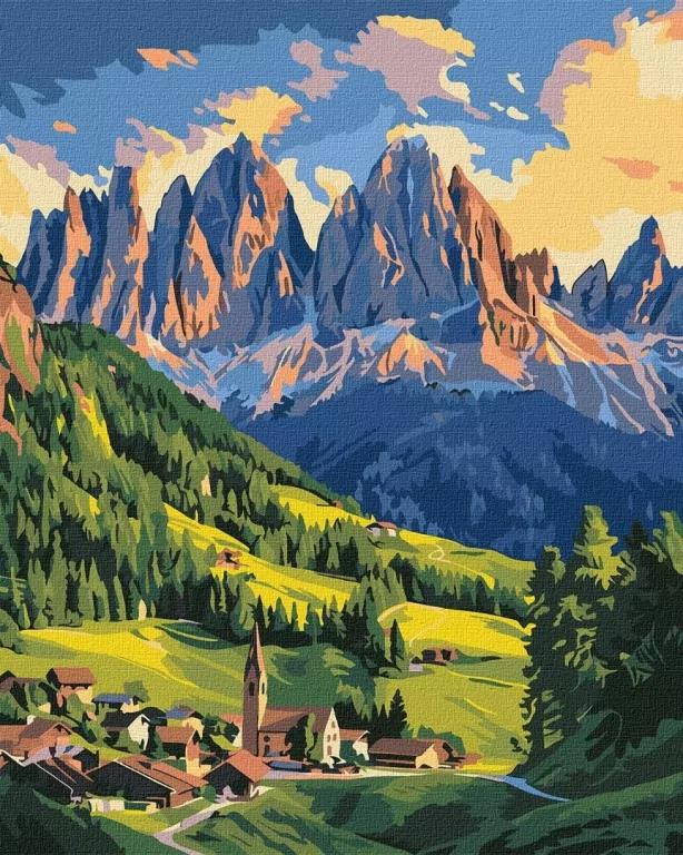 Malowanie po numerach - Świt w Dolomitach 40x50cm - tantis.pl