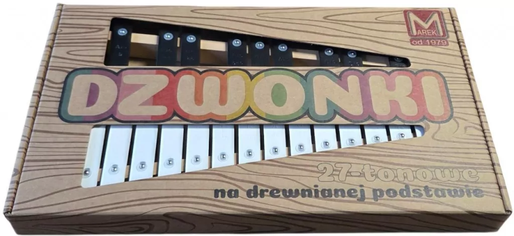 Dzwonki 27-tonowe na drewnianej podstawie - tantis.pl