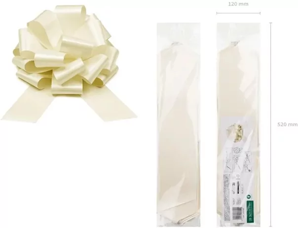 Kokarda dekoracyjna DIY złamana biel 40cm - tantis.pl