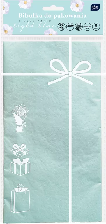 Bibułka do pakowania 50x70cm jasnoniebieska - tantis.pl