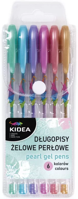 Długopis żelowy perłowy 6 kolorów Kidea - tantis.pl