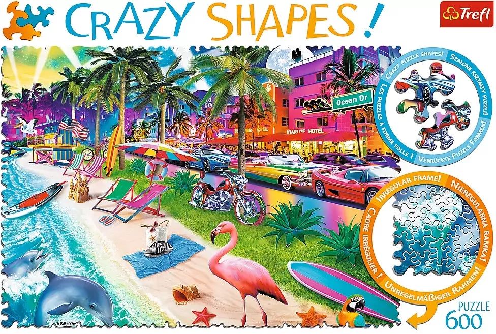 Puzzle 600. Crazy Shapes! Plaża w Miami - tantis.pl