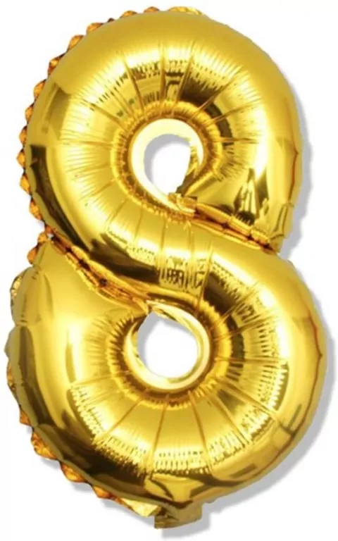 Balon foliowy. "Cyfra 8", złota, 92 cm - tantis.pl