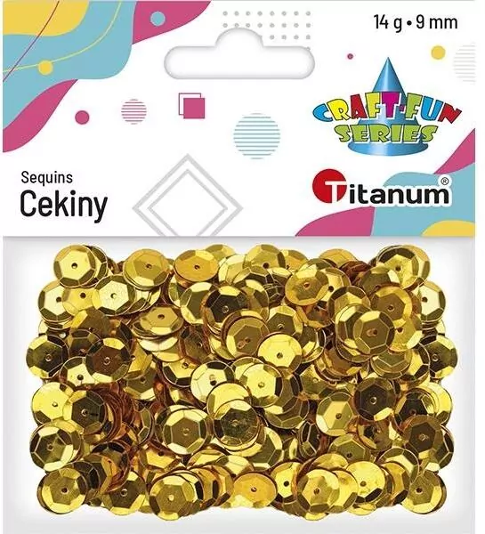 Cekiny okrągłe 9mm złote 14g - tantis.pl