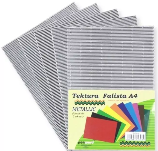 Tektura falista A4. Metallic srebrna - tantis.pl