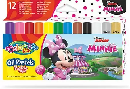 Pastele olejne Colorino Kids trójkątne 12 kolorów Minnie - tantis.pl